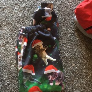 Space/Christmas Cat Sweatpants/Joggers